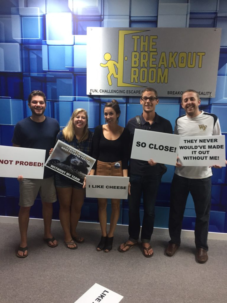 Alien Escape Room Winners, The Breakout Room escape game in Downtown Wilmington NC